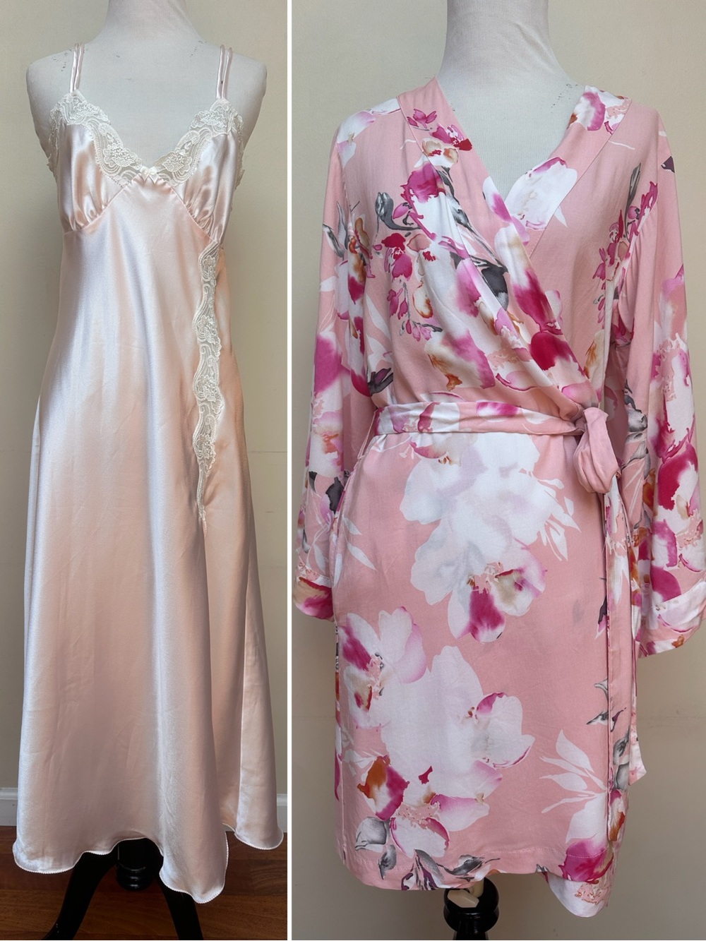 Yumi Kim Love Is in the Air Robe & Intimo Amore Pink Satin Lace Nightgown Bundle